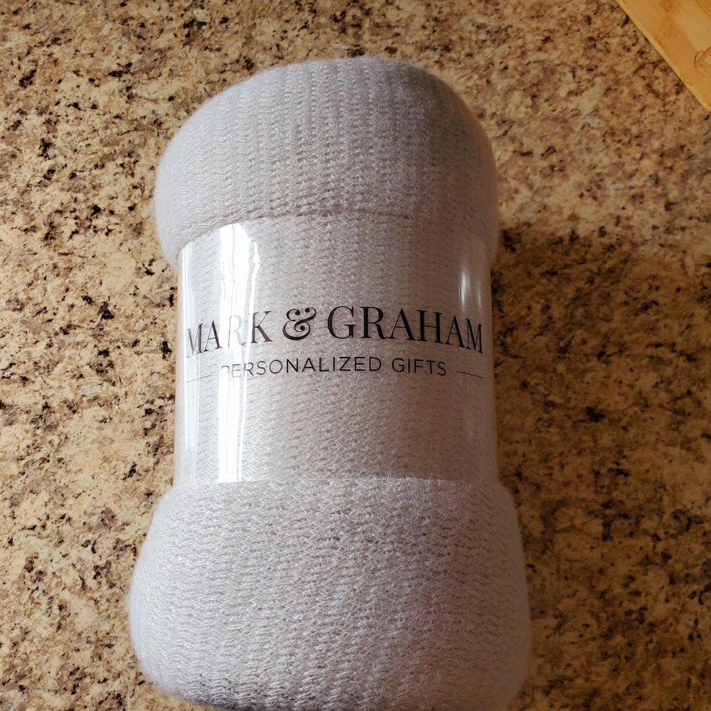 Mark & Grahm Cashmire-like Grey Throw